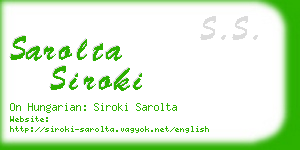 sarolta siroki business card